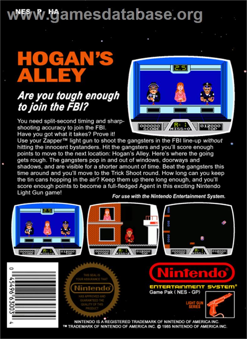 Hogan's Alley - Nintendo NES - Artwork - Box Back
