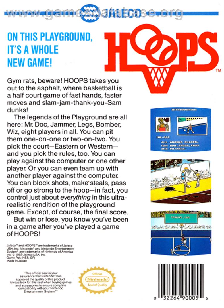 Hoops - Nintendo NES - Artwork - Box Back