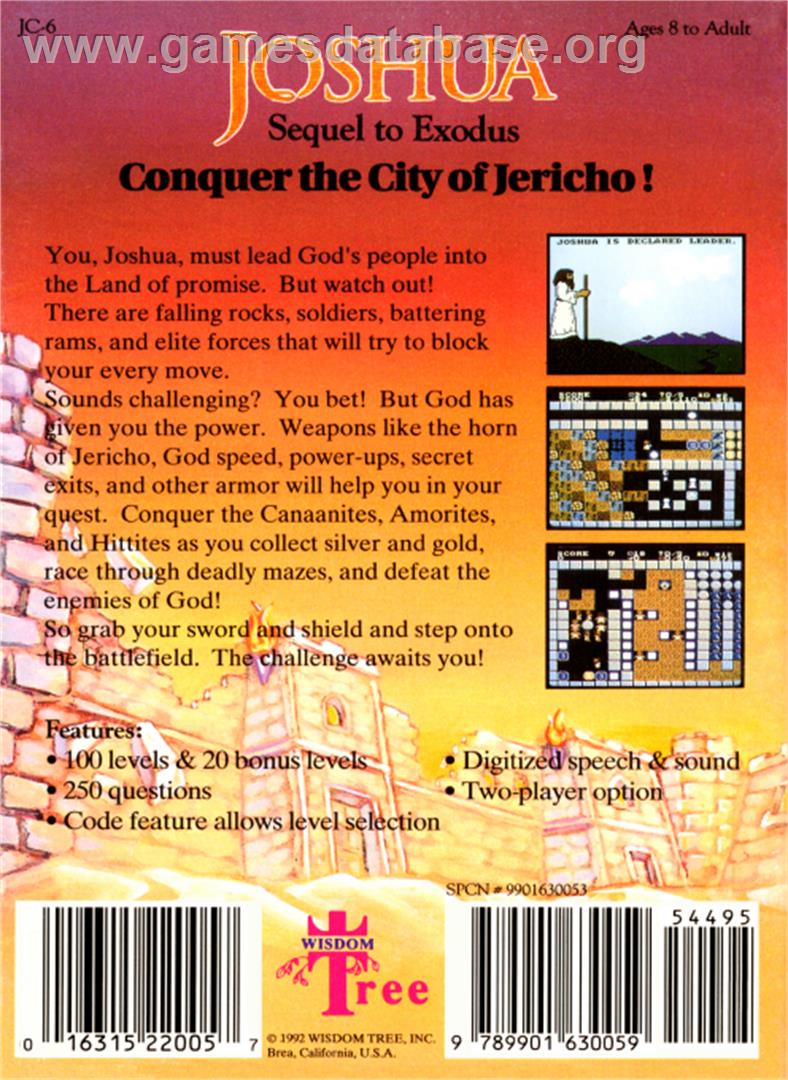 Joshua & the Battle of Jericho - Nintendo NES - Artwork - Box Back