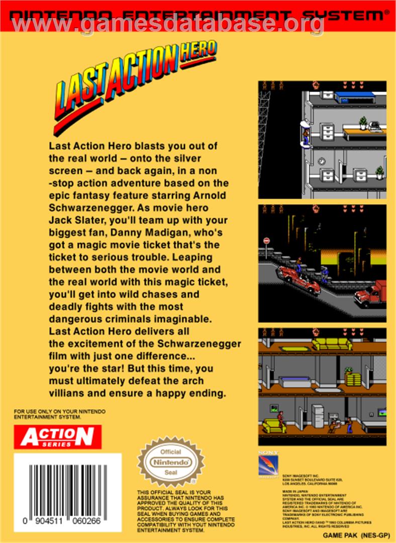 Last Action Hero - Nintendo NES - Artwork - Box Back