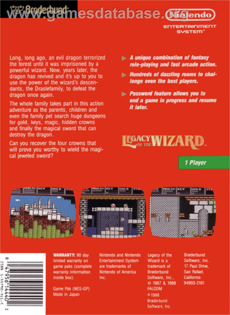 Legends of the Diamond - Nintendo NES - Artwork - Box Back