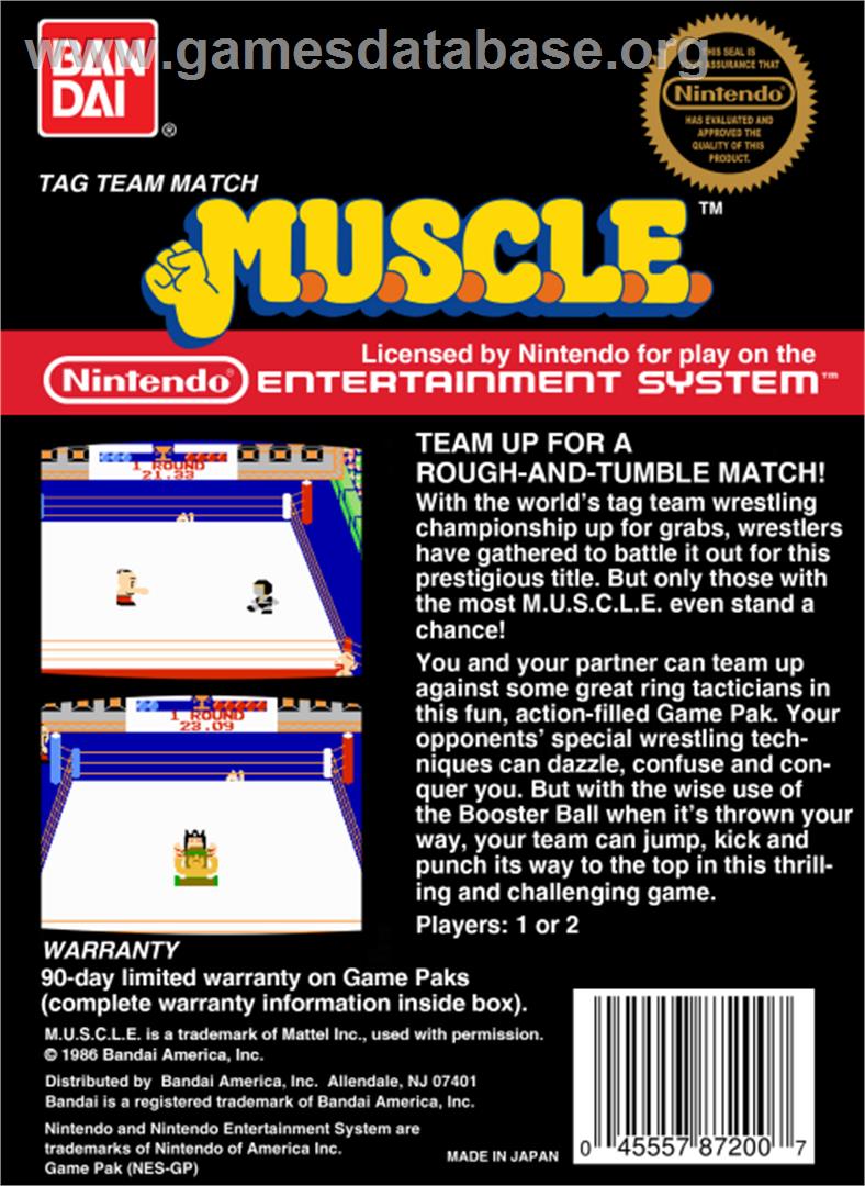 M.U.S.C.L.E: Tag Team Match - Nintendo NES - Artwork - Box Back