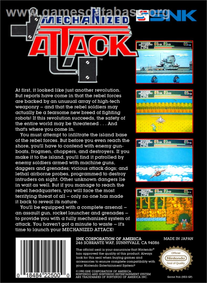 Mechanized Attack - Nintendo NES - Artwork - Box Back