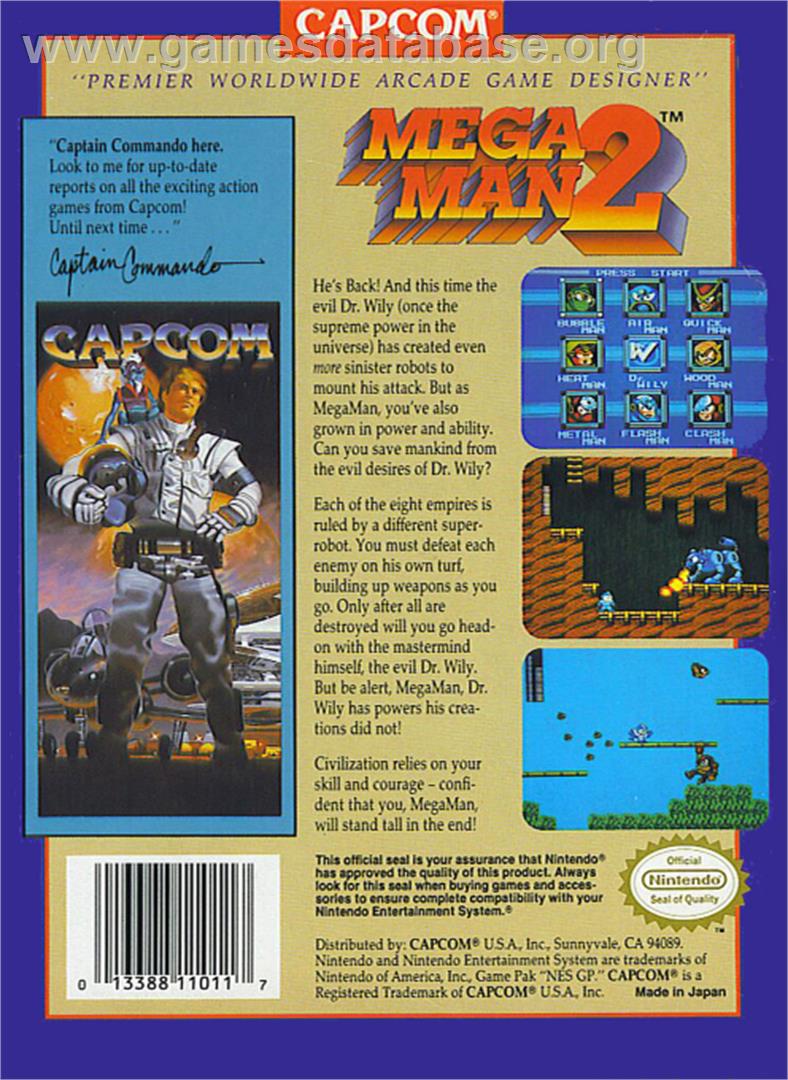 Mega Man 2 - Nintendo NES - Artwork - Box Back