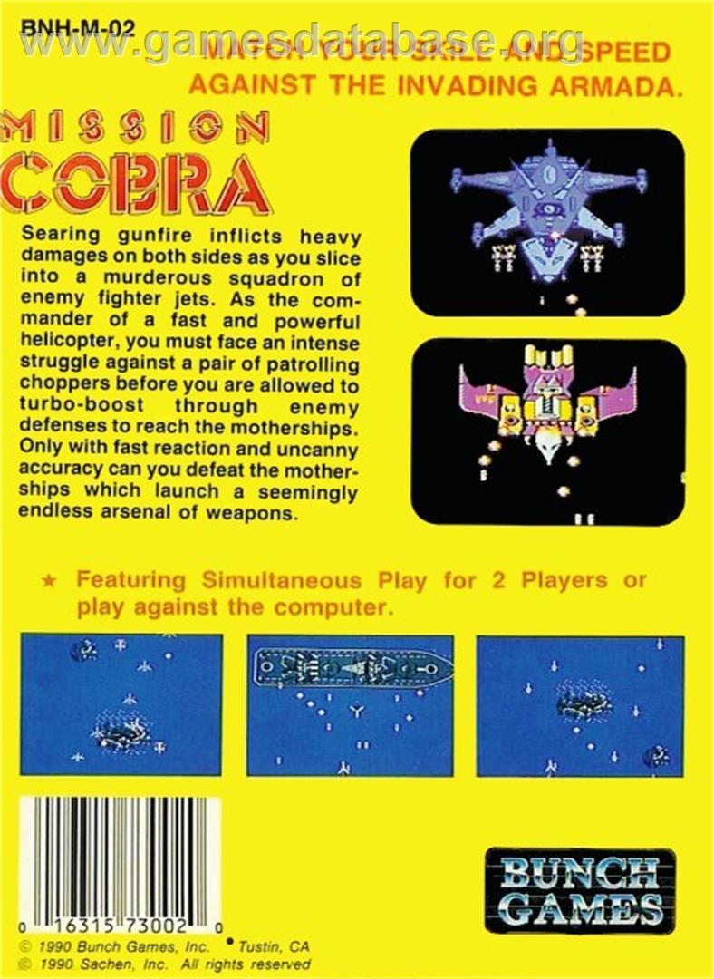 Mission Cobra - Nintendo NES - Artwork - Box Back