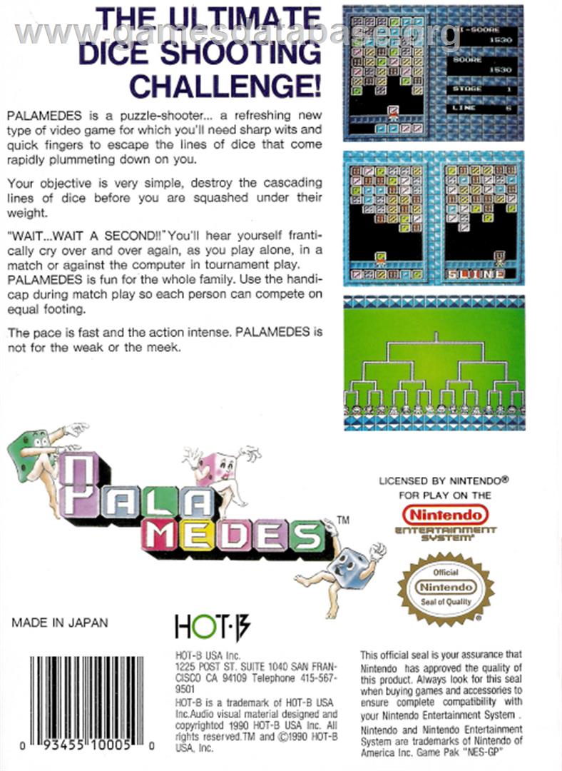 Palamedes - Nintendo NES - Artwork - Box Back