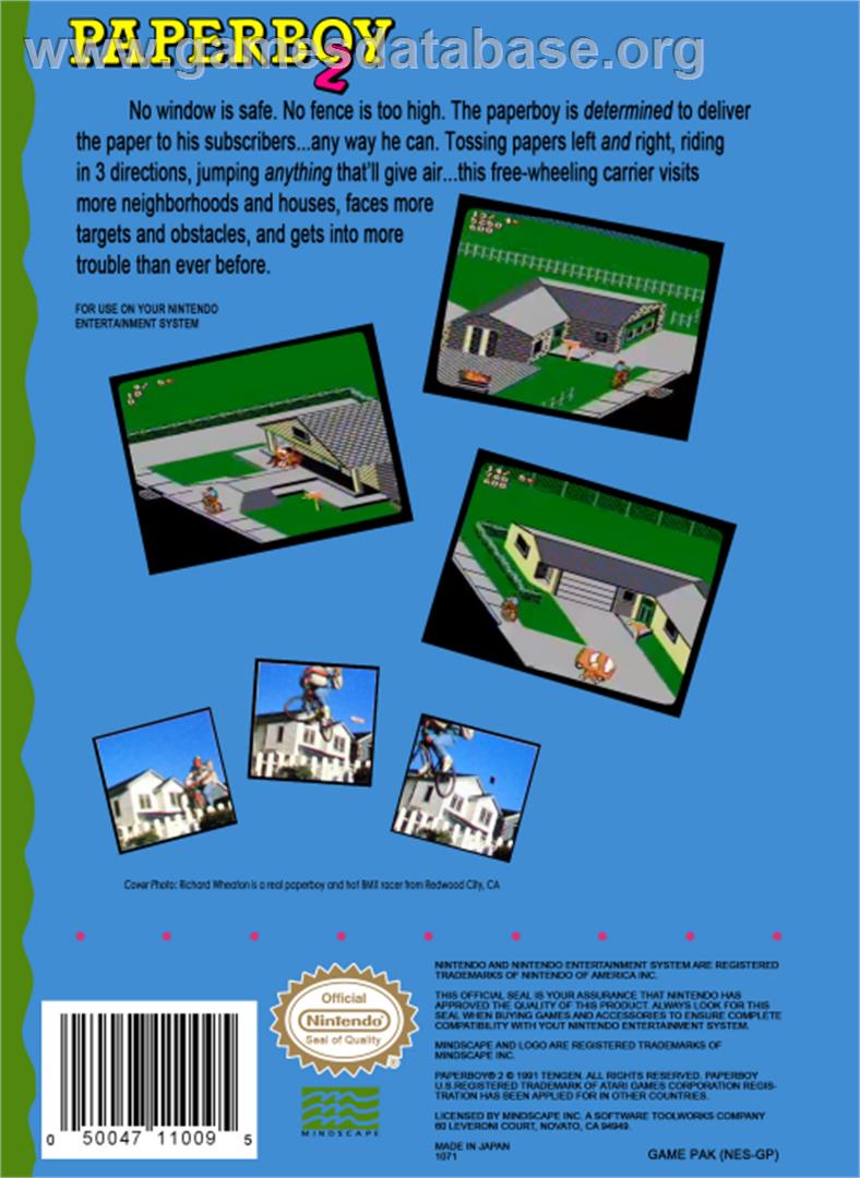 Paperboy 2 - Nintendo NES - Artwork - Box Back