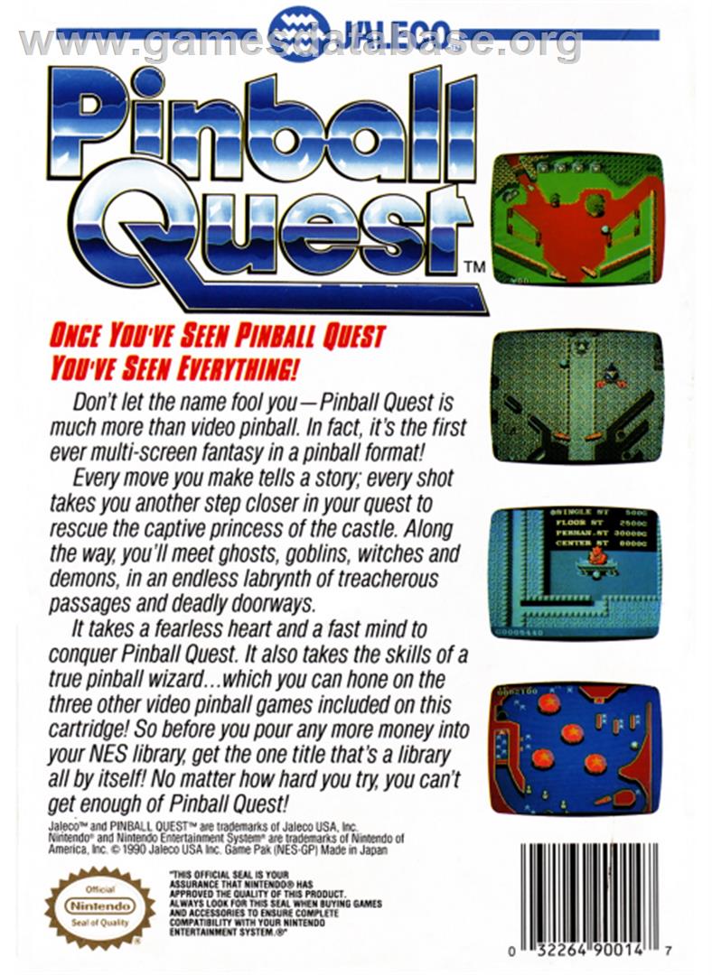 Pinball Quest - Nintendo NES - Artwork - Box Back