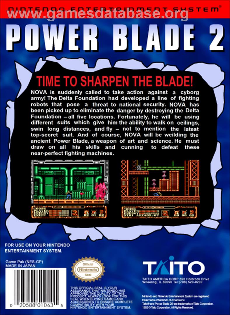Power Blade 2 - Nintendo NES - Artwork - Box Back