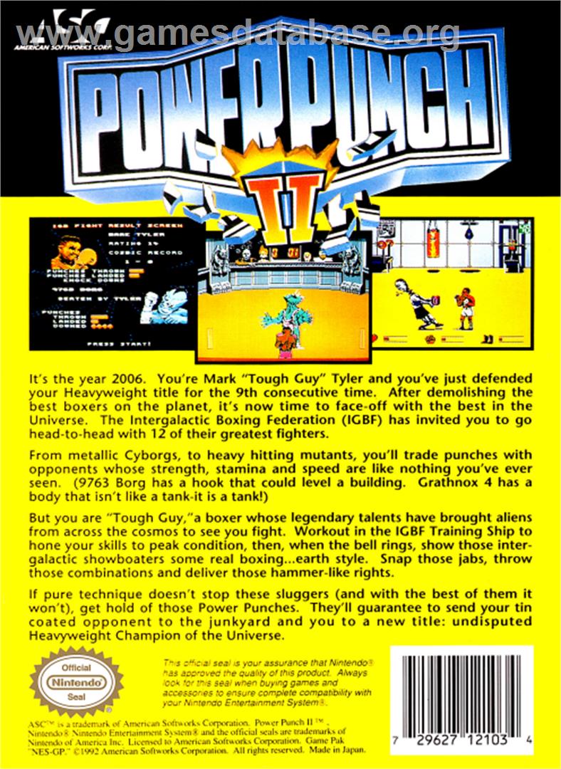 Power Punch 2 - Nintendo NES - Artwork - Box Back