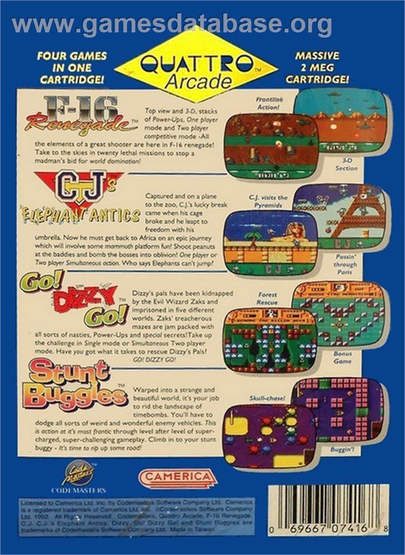 Quattro Arcade - Nintendo NES - Artwork - Box Back