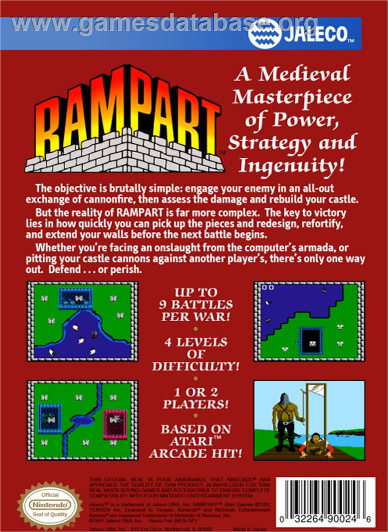 Rampart - Nintendo NES - Artwork - Box Back