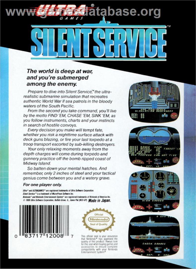 Silent Service - Nintendo NES - Artwork - Box Back