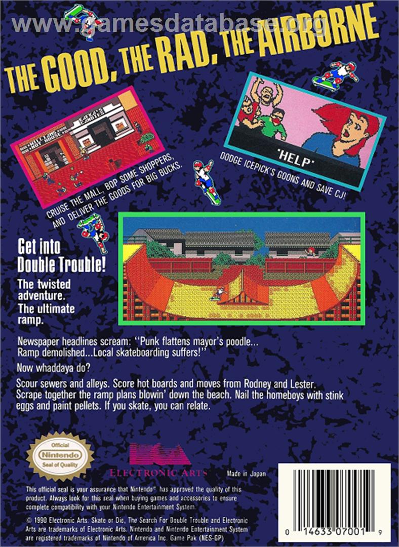 Skate or Die 2: The Search for Double Trouble - Nintendo NES - Artwork - Box Back