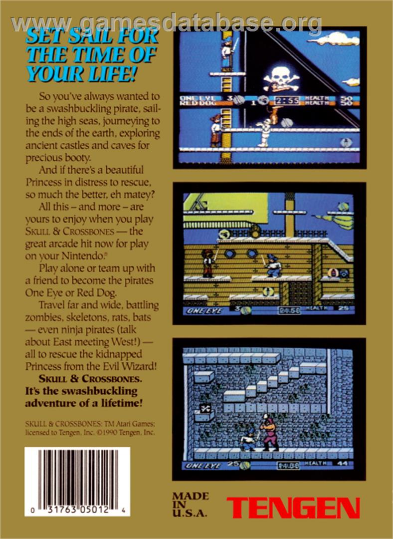 Skull & Crossbones - Nintendo NES - Artwork - Box Back