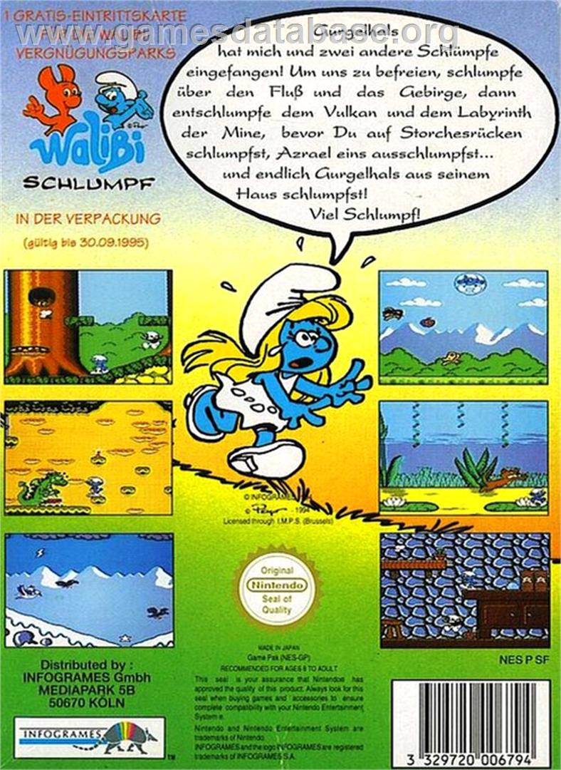 Smurfs - Nintendo NES - Artwork - Box Back