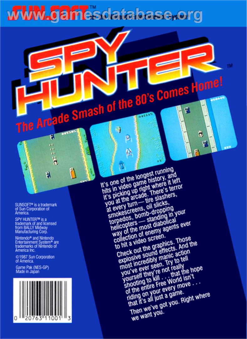 Spy Hunter - Nintendo NES - Artwork - Box Back