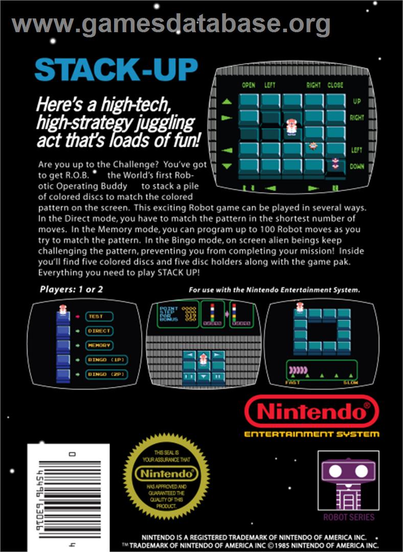 Stack Up - Nintendo NES - Artwork - Box Back
