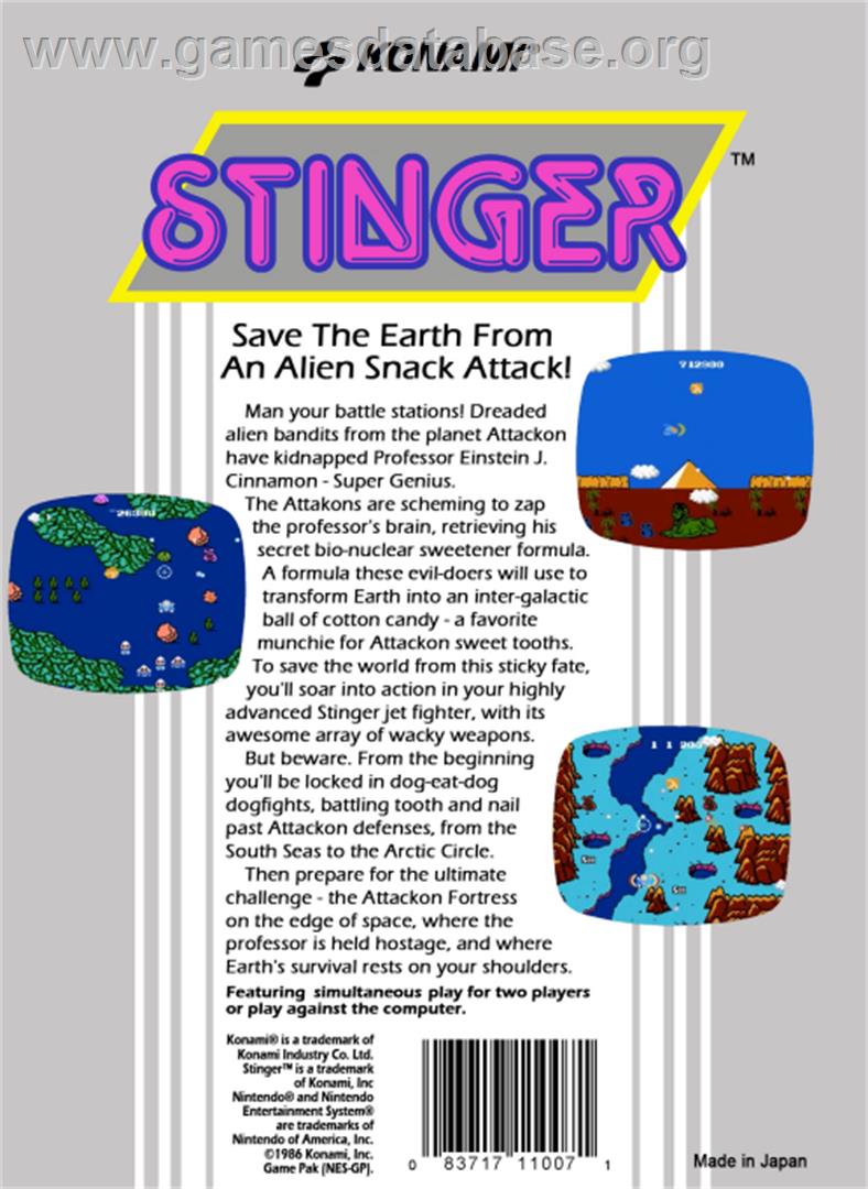 Stinger - Nintendo NES - Artwork - Box Back