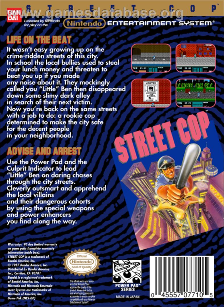 Street Cop - Nintendo NES - Artwork - Box Back