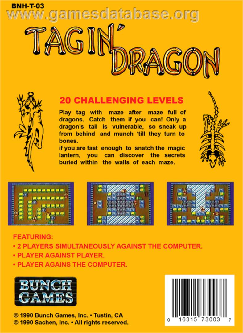 Tagin' Dragon - Nintendo NES - Artwork - Box Back