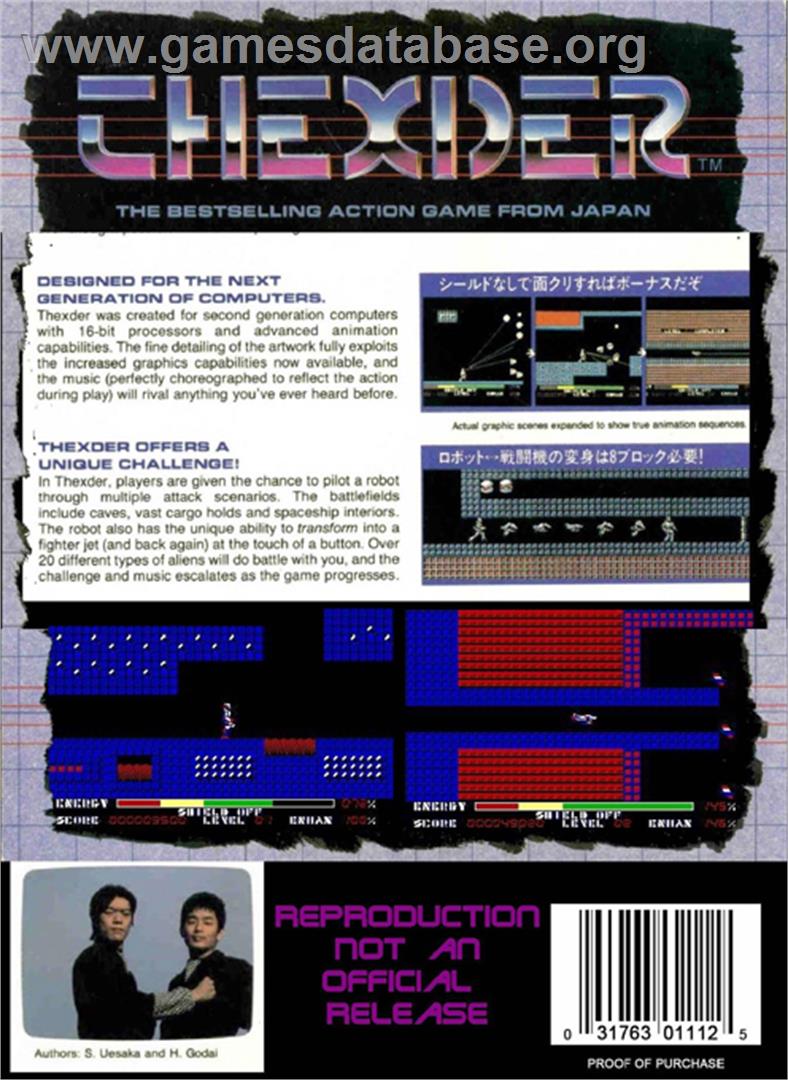 Thexder - Nintendo NES - Artwork - Box Back
