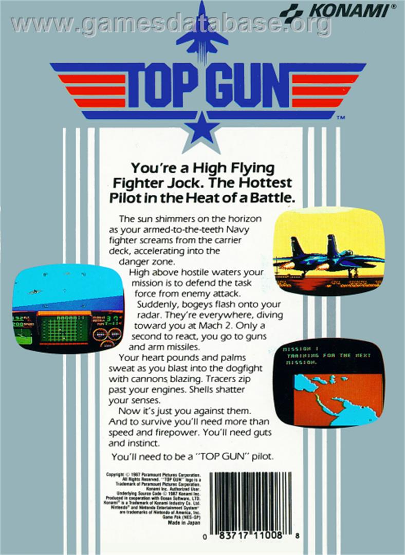 Top Gun: The Second Mission - Nintendo NES - Artwork - Box Back