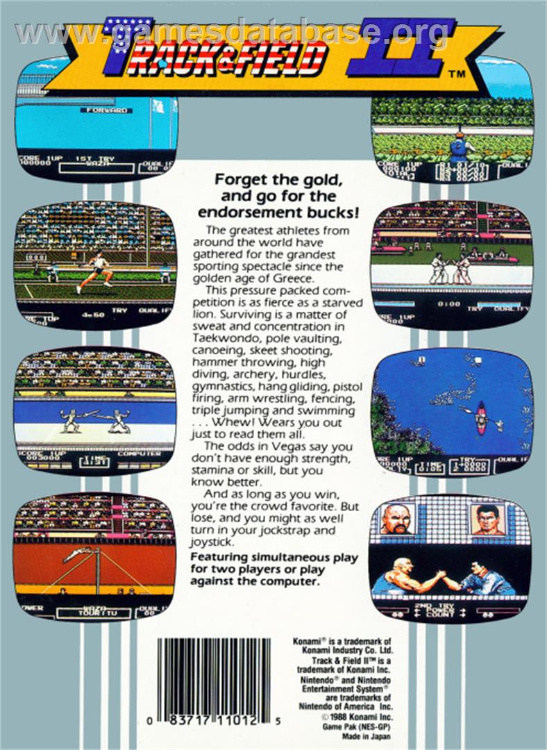 Track & Field 2 - Nintendo NES - Artwork - Box Back