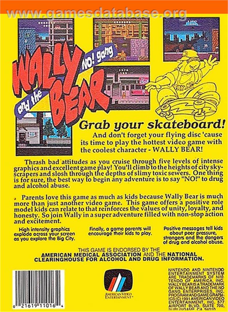 Wally Bear and the NO! Gang - Nintendo NES - Artwork - Box Back