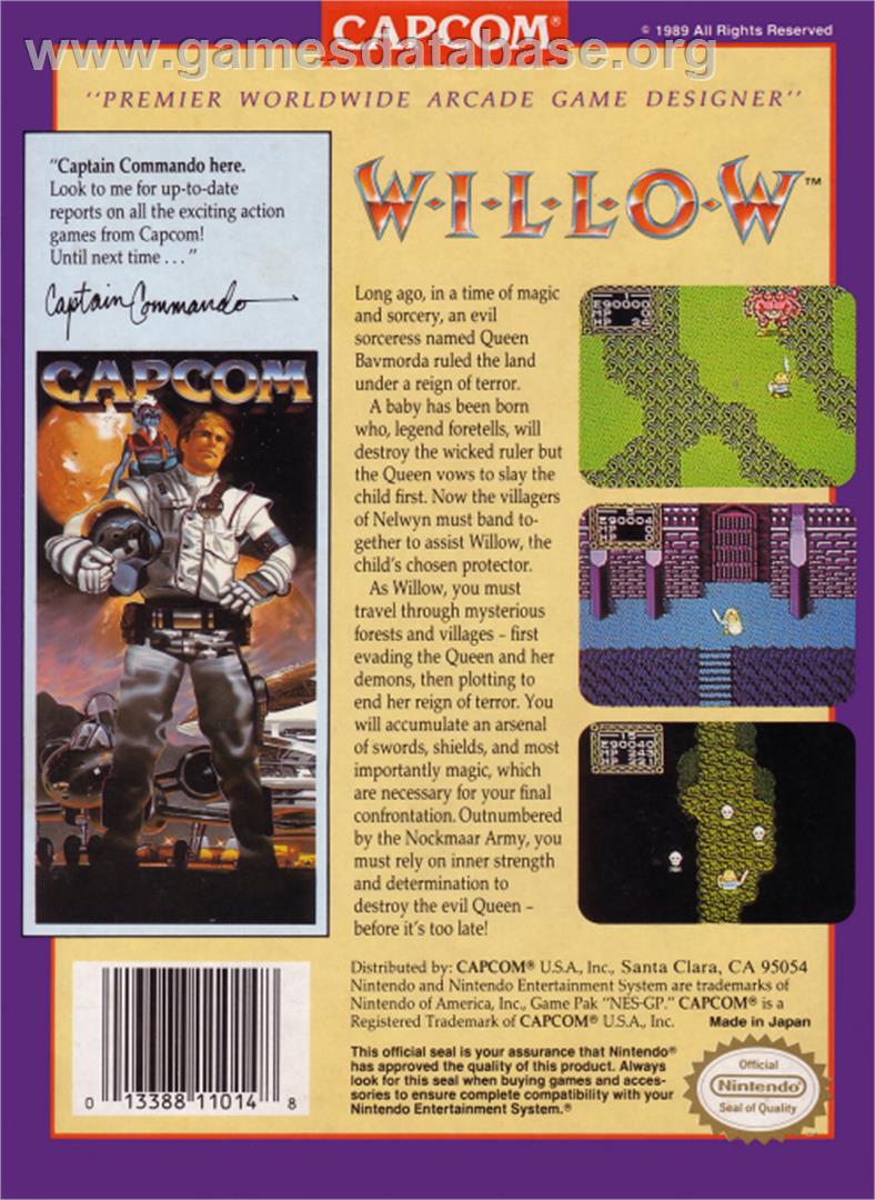 Willow - Nintendo NES - Artwork - Box Back