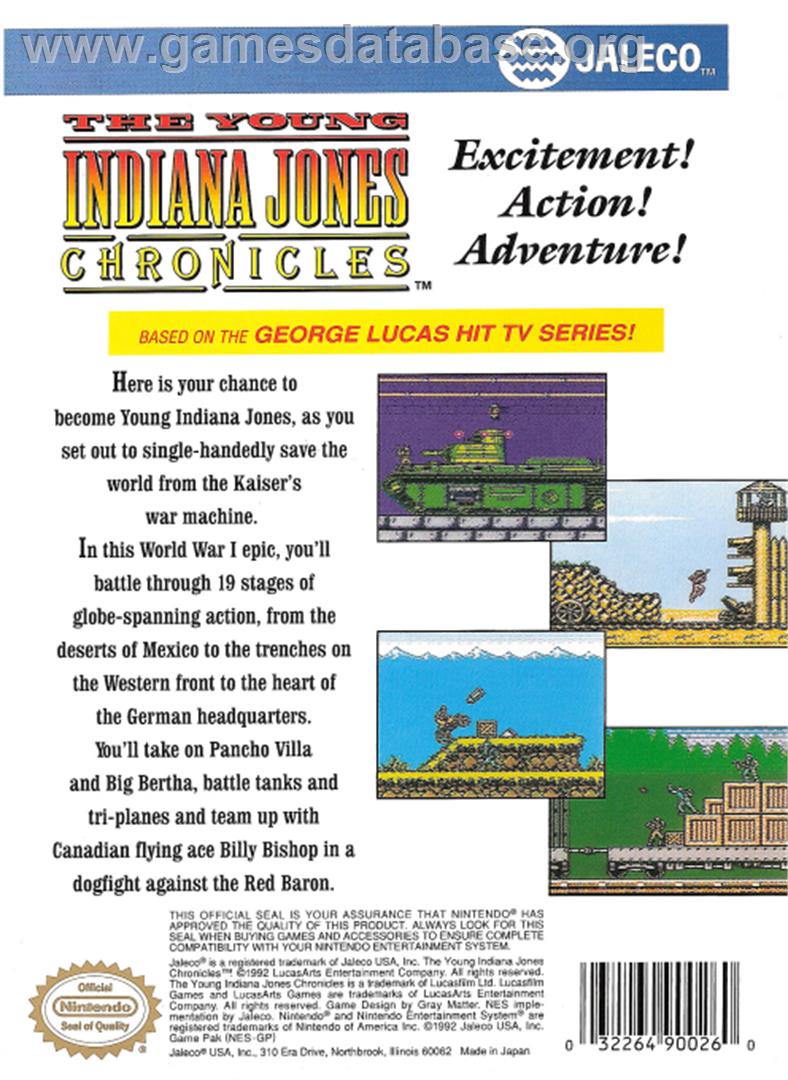 Young Indiana Jones Chronicles - Nintendo NES - Artwork - Box Back