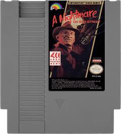 Cartridge artwork for A Nightmare on Elm Street on the Nintendo NES.