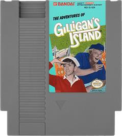 Cartridge artwork for Adventures of Gilligan's Island on the Nintendo NES.