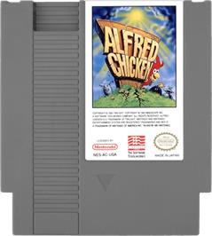 Cartridge artwork for Alfred Chicken on the Nintendo NES.