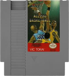 Cartridge artwork for All-Pro Basketball on the Nintendo NES.