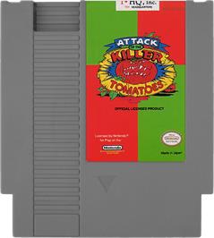 Cartridge artwork for Attack of the Killer Tomatoes on the Nintendo NES.