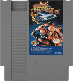 Cartridge artwork for Back to the Future 2 & 3 on the Nintendo NES.