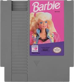 Cartridge artwork for Barbie on the Nintendo NES.