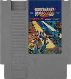 Cartridge artwork for Bionic Commando on the Nintendo NES.