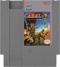 Cartridge artwork for Cabal on the Nintendo NES.
