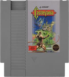 Cartridge artwork for Castlevania on the Nintendo NES.