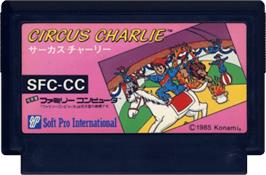 Cartridge artwork for Circus Charlie on the Nintendo NES.