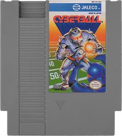 Cartridge artwork for Cyberball on the Nintendo NES.