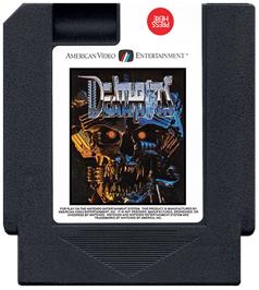 Cartridge artwork for Deathbots on the Nintendo NES.