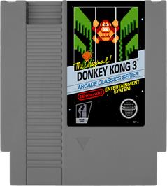 Cartridge artwork for Donkey Kong 3 on the Nintendo NES.