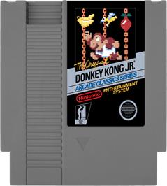 Cartridge artwork for Donkey Kong Junior on the Nintendo NES.