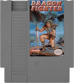 Cartridge artwork for Dragon Fighter on the Nintendo NES.