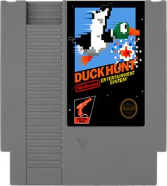 Cartridge artwork for Duck Hunt on the Nintendo NES.