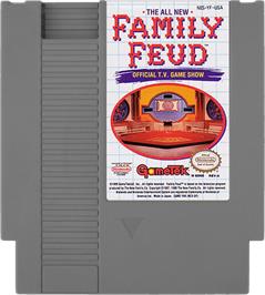 Cartridge artwork for Family Feud on the Nintendo NES.