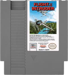 Cartridge artwork for Flight of the Intruder on the Nintendo NES.